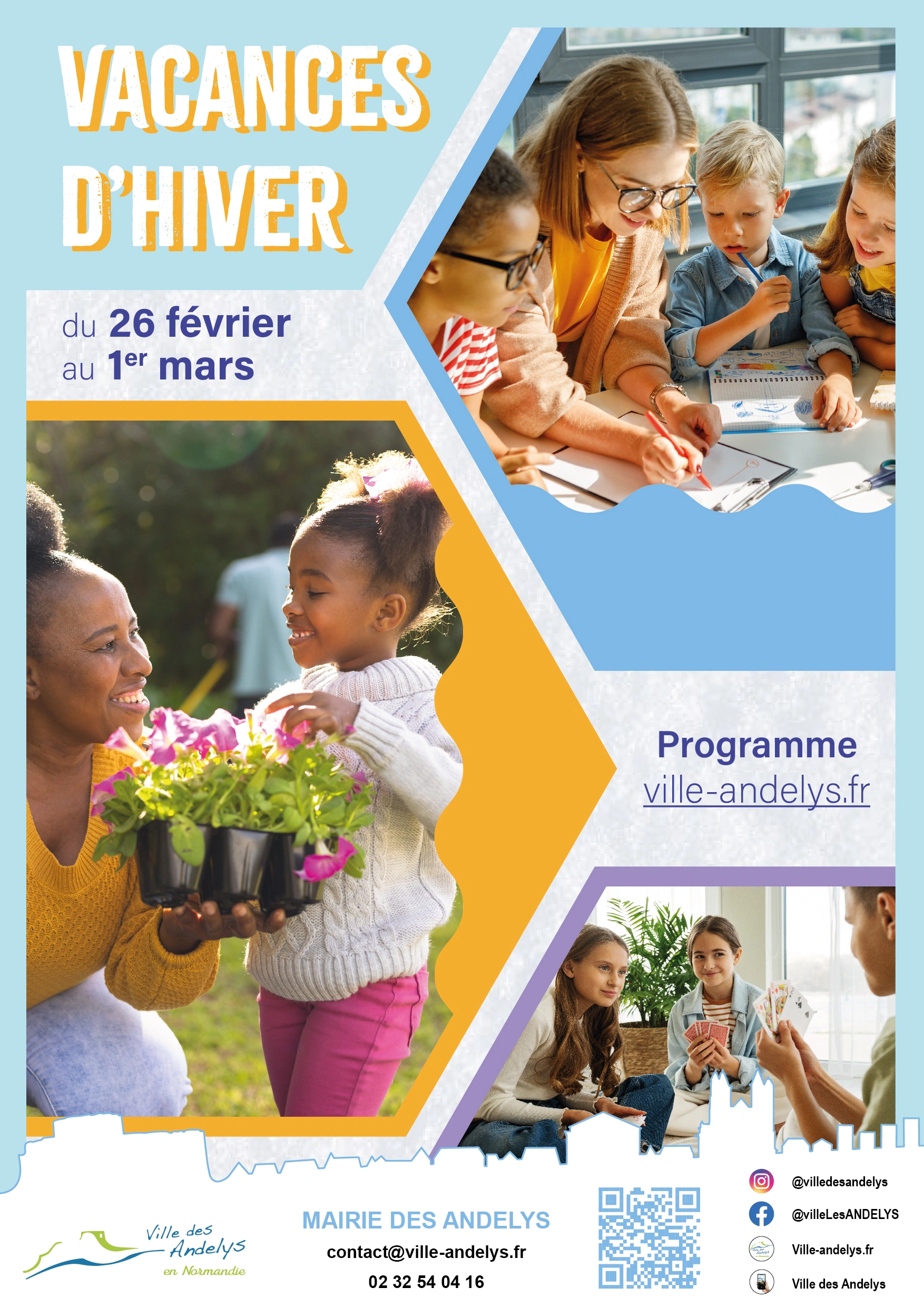 Flyer du programme des vacances d'hiver aux Andelys