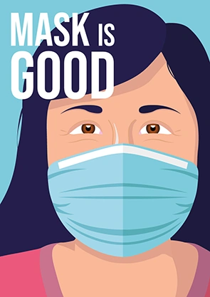 Affiche encourageant le port du masque