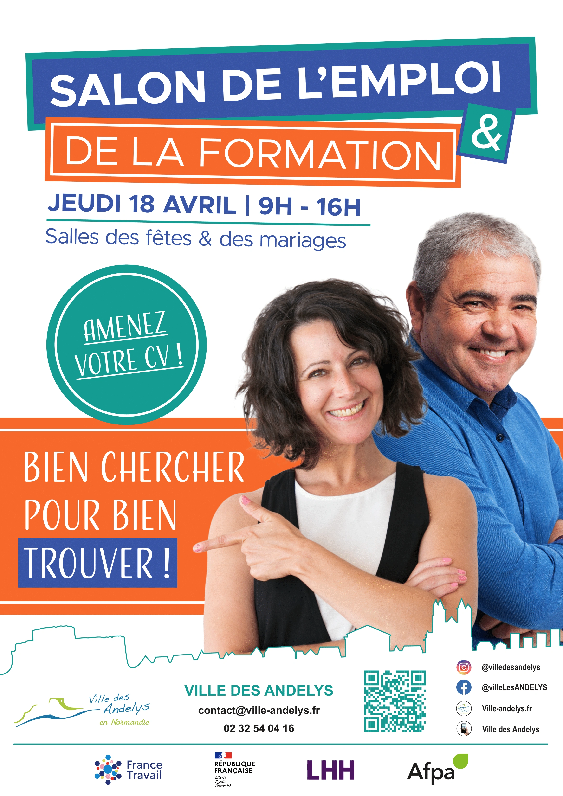 Affiche promotionnelle du salon de l'emploi des Andelys